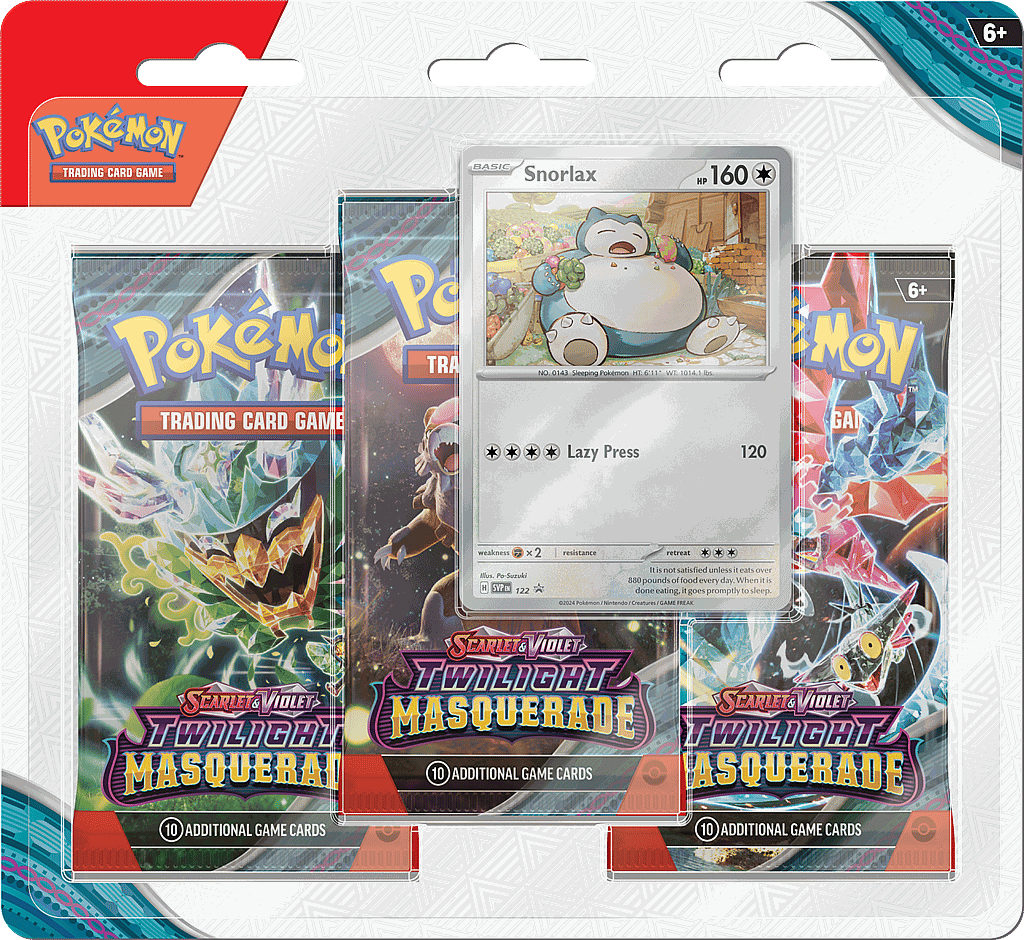 Twilight Masquerade 3 Pack Blister Snorlax