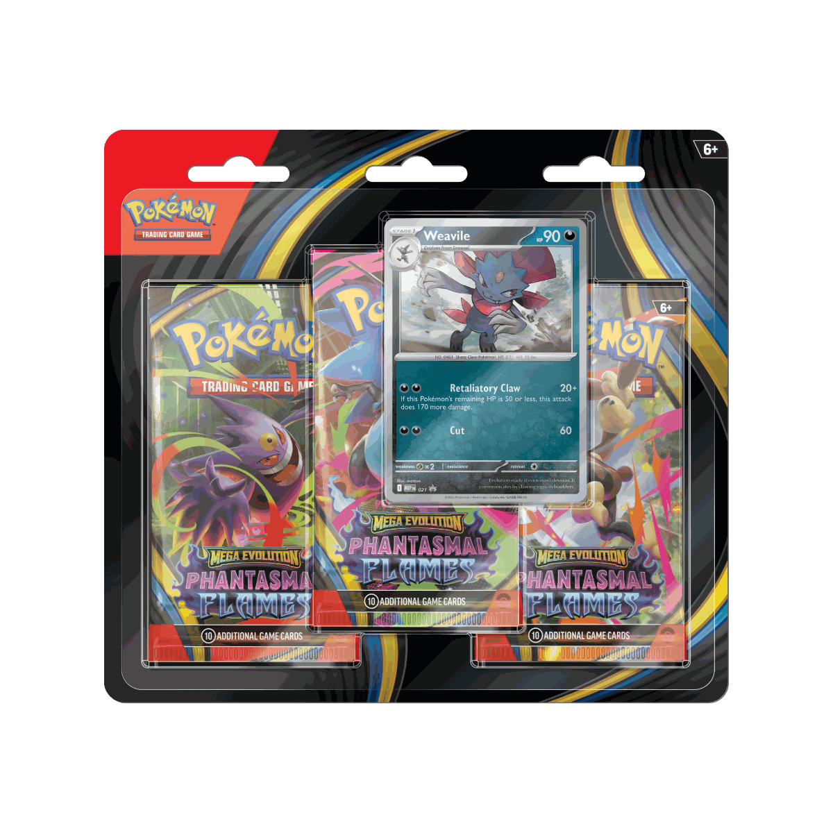 Pokémon – Mega Evolution - Phantasmal Flames – 3BB Booster Blister - Weavile